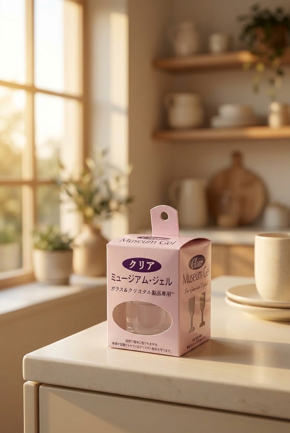 museum putty anti-slip gel neatly arranged in a tidy space in soft golden-hour light